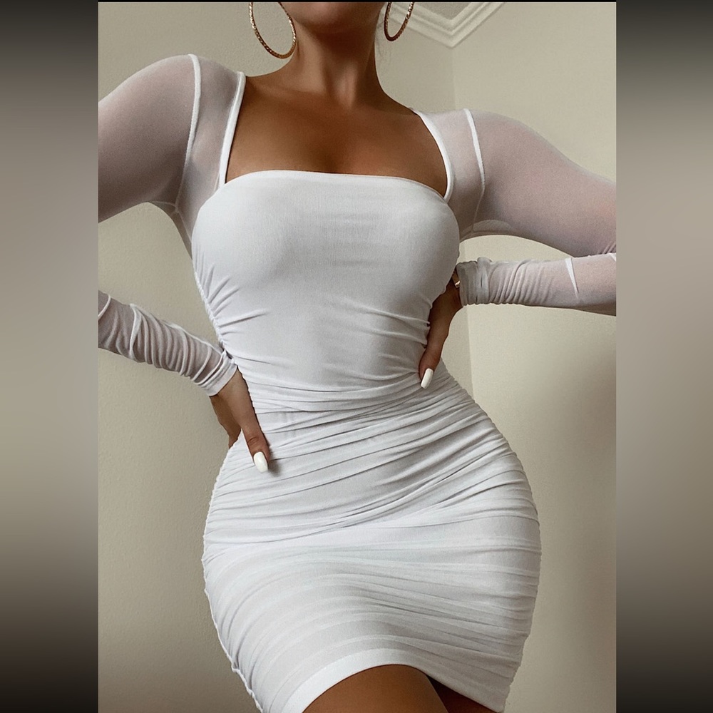 Fashionnova oh so fresh mini dress white size L